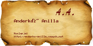 Anderkó Anilla névjegykártya